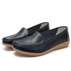 Sapatos Beanies de Tamanho Grande Transfronteiriços para Mulheres, Slip-Ons, Sapatos de Enfermeira Planos Antiderrapantes, Sapatos de Mãe de Solado Macio de Couro Genuíno