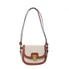 Transfronterizo 2025 Nueva Tendencia Coreana Color de Contraste Bolso de Hombro Único Tipo Silla Diseño de Nicho Empalme Textura Retro Moda Bolso Cruzado