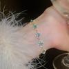 Pulsera Ajustable de Diamante Ovalado de Zirconia Chapada en Oro Real de Lujo Ligero Pulsera de Moda de Alto Sentido Pulsera Comodín para el Día a Día