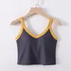 Una generación de camisola de verano nueva con contraste en el ombligo para mujer, para usar por dentro y por fuera, súper popular, con almohadilla en el pecho, espalda hermosa, ropa interior