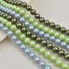 Perlas Imitación Concha de Mar del Sur Iridiscentes Mate 7A+, Perlas Redondas de Vidrio para Joyería DIY, Collares Hechos a Mano con Cuentas, Accesorios para Pulseras