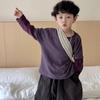 Ropa para niños Camisa básica para niños Nueva camiseta de terciopelo de manga larga para niños Jersey de bebé a rayas Top individual cálido Otoño
