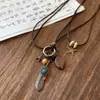 Nuevo collar largo tejido de madera floral estilo chino para mujer, accesorio retro bohemio estilo étnico de viaje de Yunnan