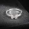 Anillo de Mariposa Creativo Transfronterizo Europeo y Americano para Mujer Rosa Blanco Venta Directa de Fábrica R5845