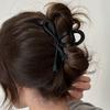 Grampo de Cabelo Laço Fosco Outono e Inverno para Mulheres 2024 Grampo Tubarão Alargado Grampo de Garra Grande Grampo Tubarão com Fita Larga Grampo Versátil
