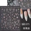 Belleza Completa Transfronterizo Nuevas Calcomanías para Uñas Metal Líquido Corazón Estrella Líneas Frescas Calcomanías para Uñas
