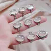 Anel de calcedônia branca design moderno e generoso anel feminino boa qualidade impecável 10*14 econômico