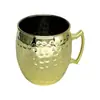 Caneca de Cerveja de Aço Inoxidável Copo de Coquetel 550ml Alça de Liga de Zinco Copo em Forma de Tambor Martelado Caneca Moscow Mule