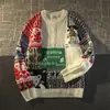 Suéter de Punto Color Block para Hombre, Navidad y Halloween, Ajuste Holgado Relajado, Cálido para Otoño e Invierno, Tendencia al por Mayor de Comercio Exterior