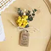 Mini ramo de flores secas reales de 12 cm, decoración de tarjeta de flor eterna, accesorios para caja de regalo, accesorios para fotografía, transfronterizo