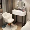 Tocador Apartamento Pequeño Madera Maciza Dormitorio Moderno Simple Lujo Ligero Estilo Crema Tocador de Pizarra de Gama Alta Gabinete Mesa