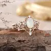 Anillo para Mujer Sanjie New Yiwu Transfronterizo Ins Encaje de Diamante Estilo Retro de Corte con Anillo Aobao