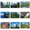 Hunan Zhangjiajie Cenário Ímã de Vidro Azulejo Picos de Pedra Cavernas Estranhas Florestas Montanhosas Adesivos Decoração Suave para Casa Lembrança de Viagem Decorações
