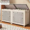 Caja de Almacenamiento de Ropa, Gran Capacidad, Organizador Doméstico Extra Grande con Tapa abatible, Ruedas y Diseño Plegable para Guardar Ropa y Colchas