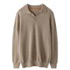 Suéter de Cachemira para Hombre 100% Cachemira Pura Otoño e Invierno Nuevo Cuello Polo Manga Larga Tejido Suéter de Manga Larga Outlet de Fábrica