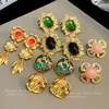 Pendientes Ovalados de Hoja Vintage Aguja de Plata Diseño de Nicho Pendientes de Moda Sentido de Temperamento Gama Alta Pendientes de Moda al por Mayor