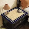 Protetor de mesa de cabeceira estilo americano, toque de luxo leve e de alta qualidade, capa protetora de couro à prova d'água e de óleo, capa protetora à prova de poeira para geladeira e máquina de lavar