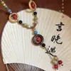 Nuevo Collar Largo de Cerámica con Cuentas Estilo Chino para Mujer, Cadena para Suéter Estilo Étnico Retro, Accesorio Decorativo para el Cuello Inspirado en el Estilo Nacional Zen