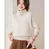 Suéter de punto de alta gama color liso estilo coreano para mujer Otoño/Invierno 2026, top corto de punto de cintura alta, holgado y adelgazante, moderno