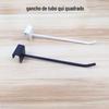 1.0 gancho de aço quadrado para cartão gancho para prateleira de tubo quadrado tubo quadrado gancho reto preto branco gancho para barraca gancho de exibição para prateleira