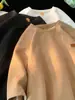 Camiseta de Jacquard Texturizado de Peso Pesado con Mangas Cortas para Hombre, Marca de Tendencia de Verano, Ajuste Holgado Versátil, Cuello Redondo, Casual de Media Manga