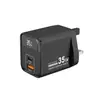 Nuevo cargador digital de pantalla cuadrada transfronterizo con carga rápida de doble puerto A+C, adecuado para cargar teléfonos Apple, Samsung y Huawei