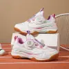 Zapatillas de Bádminton de Verano para Niños y Niñas con Botón Giratorio Lateral, Antideslizantes, Resistentes al Desgaste, Ligeras, Zapatillas de Entrenamiento de Tenis de Mesa para Estudiantes