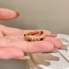 Anillo Abierto Ojo de Tigre Serpentine Maillard para Mujer Diseño Único Sentido de Año Nuevo Anillo para Dedo Comida Anillo de Alta Gama Lujo Ligero