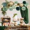 Nuevo Producto Farol de Papel Trébol de Cuatro Hojas Suerte Verde Flor de Papel Hecha a Mano Abanico Traje Decoración Fiesta Cumpleaños Abanico de Papel Flor