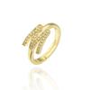 Diseño de moda europeo y americano estilo INS anillo de 26 letras inglesas apertura ajustable oro de 18 quilates y cobre microincrustación productos nuevos transfronterizos