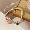 Novo Bracelete de Cerâmica Estilo Chinês Sino Borboleta Corda Vermelha Feminino Estilo Xizang Retrô Algodão Raspado Espinho de Planta Pulseira de Mão Tecida à Mão Joia