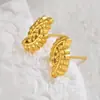 Pendientes de Acero Inoxidable con Oro de 18K Espiga Moda Europea y Americana Lujo Accesible Pendientes de Gama Alta para Rostros Cuadrados y Redondos Envío Directo