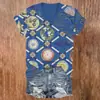 Blusas de manga corta para mujer transfronterizas, camisetas de cuello en V para mujer con diseño estilo chino y estampados florales, impresión 3D, disponibles para venta al por mayor a partir de una pieza