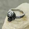 Anel Punk Caveira Nicho High-end Estilo Japonês e Coreano Ins Vintage Moda Tendência Masculino Aço Inoxidável Cabeça Fantasma