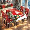 Mantel Navideño Impreso Digitalmente Decoración de Ambiente Festivo para el Hogar Mantel Impermeable Mantel a Prueba de Polvo Funda para Silla Transfronterizo