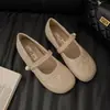 Zapatos Mary Jane de estilo francés con aumento de altura interior para mujer, nuevo modelo otoño 2026, estampado de diamantes negros, corte bajo, elegantes zapatos de vestir