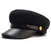 Gorra Azul Marino Otoño e Invierno Boina Otoño e Invierno Hebilla Metálica Sombrero Octagonal Azul Marino Sombrero Octagonal Sombrero de Lana Sombrero Plano Venta al por Mayor