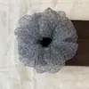 Lazo para el pelo de intestino grande con estampado de leopardo azul Estilo de celebridad de internet de verano Malla de alto valor Esponjoso Lazo para el pelo Lazo para coleta alta Estilo perezoso