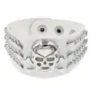 Pulseira Punk Caveira de Couro PU Ecológico Transfronteiriça Estilo Europeu e Americano, Pulseira Personalizada da Moda com Rebites, Pulseira para Noite em Clubes de Rock
