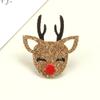 Nuevo Caliente Polvo Dorado Transfronterizo Dibujos Animados Ciervo Navideño Campana Hecho a Mano DIY Adornos para Horquilla Accesorios de Decoración de Nochebuena