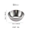 Platillo pequeño de acero inoxidable, platillo redondo para condimentos, vajilla, platillo para salsa de soya, platillo para salsas para mojar, platillo pequeño de acero inoxidable para uso en el hogar y restaurante