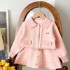 Conjunto de Suéter para Niña Otoño e Invierno Nuevo Estilo Estilo Pequeño Chanel Cuadros Retro Falda de Punto Estilo Coreano Moderna Falda Suéter Comercio Exterior
