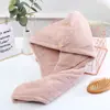 Gorro grueso de forro polar de coral de alta densidad para secar el pelo, gorro de ducha absorbente, toalla para secar el pelo con borde cubierto, bufanda de cabeza de secado rápido para otoño e invierno, venta al por mayor