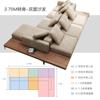 Sofá de madera maciza estilo japonés de estilo troncos, ligero, de lujo, para casa de familia, de tela, de diseñador, de villa, de combinación simple.