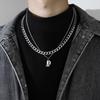 Collar con Letra Cubana para Hombre Cadena de Suéter Hip-hop de Moda Nicho Accesorios Colgante para Hombre de Marca de Moda Versátil