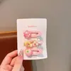 Grampo de Cabelo Infantil de Verão Fofo Creme Dopamina Colorido Bolinhas Doce Nuvem Oca Franja Grampo Lateral