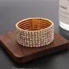 Versão Coreana de Pulseira Elástica de Borracha Elástica com Diamantes Inteiros Estilosa da Moda Tendência para Mulheres Joia Pulseira Atacado B053