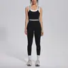 Nuevo conjunto de yoga a colorblock transfronterizo con tacto nude, casual y versátil, acanalado, de cintura alta, para ejercicio al aire libre, conjunto de seis piezas