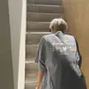 Camiseta de Manga Corta de Algodón Blanco Perro Dachshund Hombre Verano Nuevo Estilo Urbano Japonés Holgada Pesada para Chicos