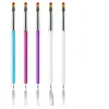 Pluma Removedora de Gel de Doble Punta con Punta de Acero Inoxidable, Pluma de Fototerapia de Doble Uso con Mango de Colores, Pluma Doble para Uñas de Arte de Uñas al por Mayor